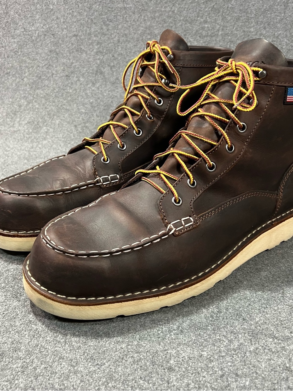 Danner Men's Bull Run Moc Toe 6" Brown Leather Work Boot Size 15 D